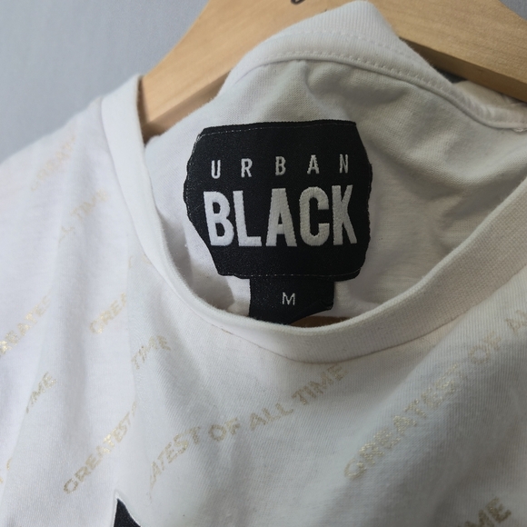 Urban Black Men's GOAT White And Gold Short Sleeve Tee Size M - Picture 9 of 11